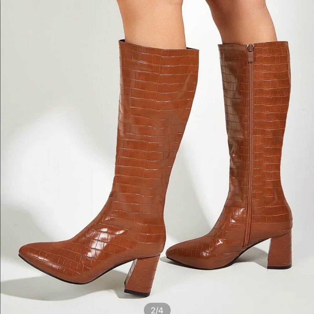 Shein Brown Snake Skin Boots